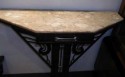 French Iron console with marble top - detail of top