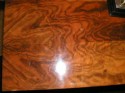 Walnut and black lacquer French table