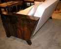 modernist sofa with spectacular cubist wood treatment