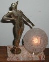 nickeled bronze harlequin statue light
