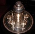 silver-plate cocktail set