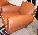 Oversized leather club chairs 