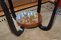 French Black Lacquer Coffee Table - base