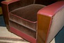 Beautiful burgundy mohair and leather sofa set