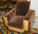 Brown mohair sofa and chair set