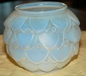 French Opalescent round glass vase