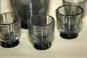 Czech black etched Decanter and Glasses