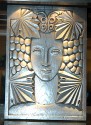 Deco Woman Carved wooden block