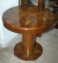 Round Walnut Table with Glass Top