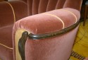 Two-toned mohair and leather sofa suite