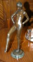 D. Bacque heavy bronze statue of a playful girl