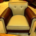 Pair of petite French club chairs