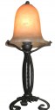 French Iron Table Lamp with Alabaster Shade
