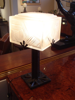 Sabino Glass and French Iron Table lamp