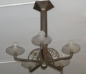 Mueller signed French Iron Art Deco Chandelier