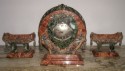 French Art Deco Clock with  matching Garnitures
