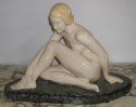 Signed G. Levy French Ceramic Nude sculpture