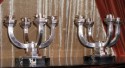 pair of silver-plated candelabras