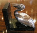 pair of nickel plated pelican bookends