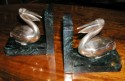 pair of nickel plated pelican bookends