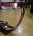 French Copper Mirrored Table