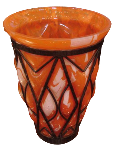 Orange and White Lorraine Vase