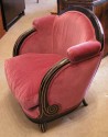 
French Mahogany Rose Velvet Chair