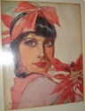 
Claro Watercolor of Woman with Pink Flower