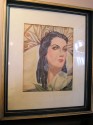 Claro Watercolor of Woman with White Flower