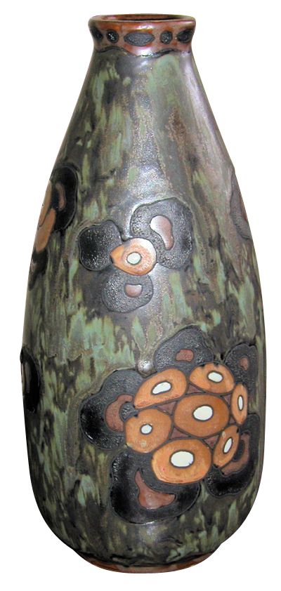 Boch Vase with Lily Pad Design Catteau