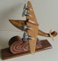 French Airplane Scullpture in Wood