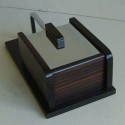 Modernist Chrome and Wood Box
