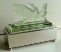 Glass and Bronze Deco Fish Lamp
