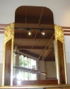 Mirror with Walnut and Gold Leaf Wings