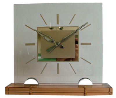 French Deco Modernist Clock Peach