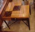 Square Game Table with Iron Base