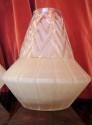 Pair 1930s French Geometric Molded Glass Vase • Signed by Etling
