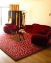 Art Deco Collection Custom Carpet • Red Floral with Center Frame