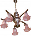 Pink and nickel chandelier