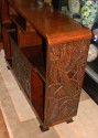 African Carved Exotic Art Deco Bar Storage side