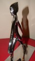Art Deco Chrome Statue of Woman with Dogs
