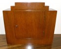 Stair-stepped Wood Mechanical Art Deco Mantle Clock back