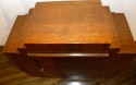 Stair-stepped Wood Mechanical Art Deco Mantle Clock wood