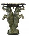 French Art Deco Occasional Table with Elephant  Sculpture signed  P. Seca