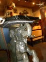French Art Deco Occasional Table with Elephant  Sculpture signed P. Seca head