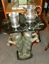 French Art Deco Occasional Table with Elephant  Sculpture 