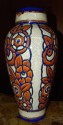 Catteau Era Ceramic Art Deco Vase with flower motif