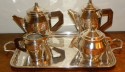 French Classic 5 piece Art Deco Coffee Tea Service 