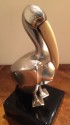 Silvered Pelikan Bookend Statues
