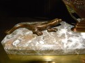 Bronze Art Deco Angel Fish Statue with Gecko